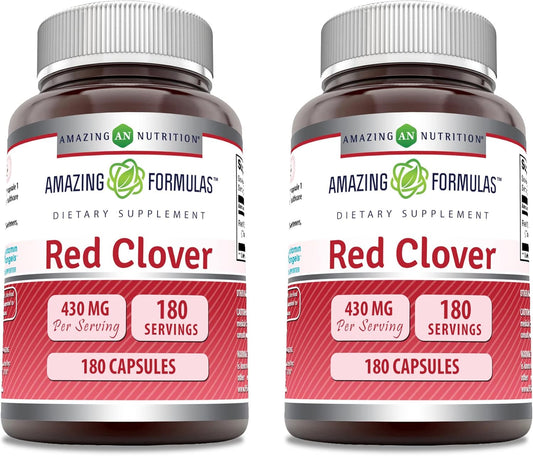 Red Clover Supplement 430mg - 180 Capsules (2 Pack) | Non-GMO, Gluten Free, Made in USA - Amazing Nutrition Formulas