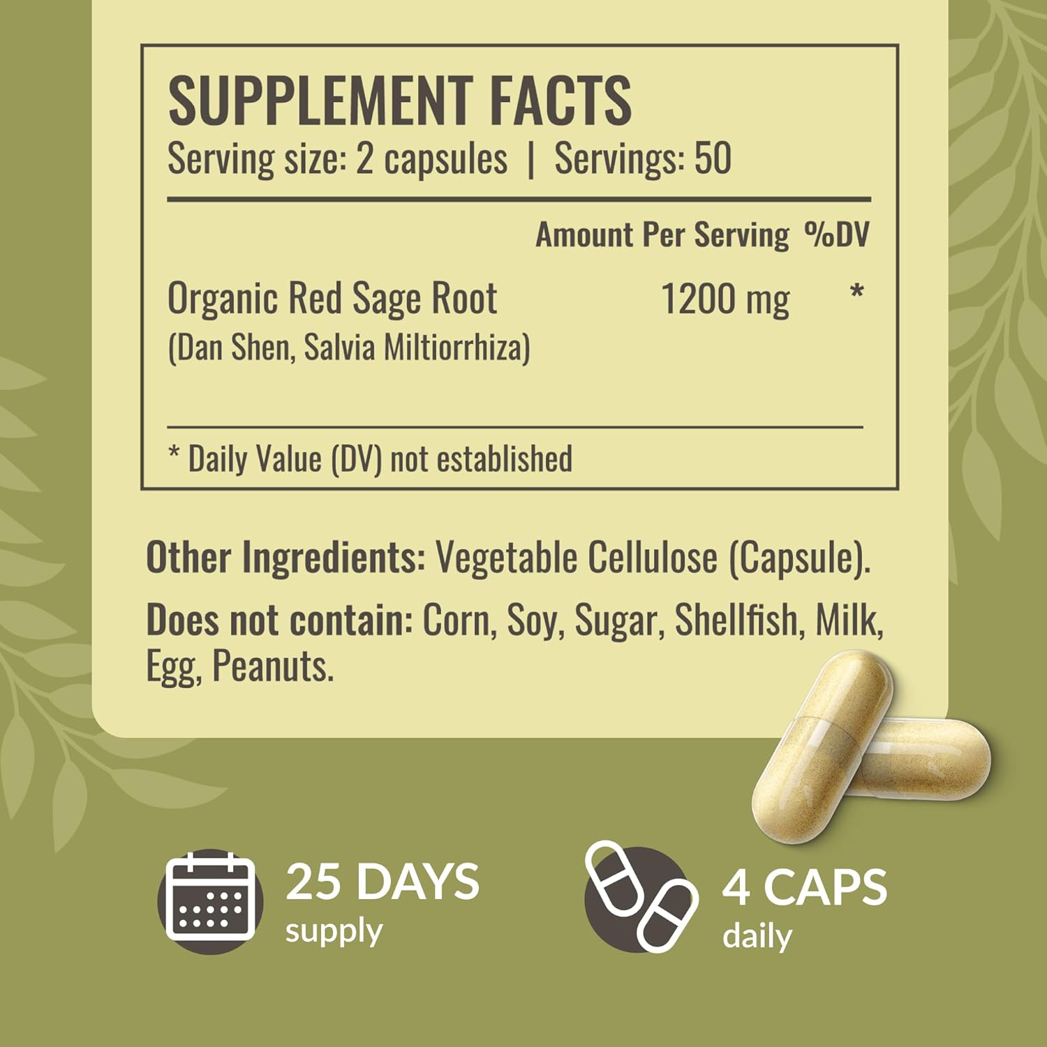 Red Sage and Turmeric Bundle: 1200 mg Capsules & 2 fl oz Drops - Vegan, Non-GMO, Sugar & Alcohol-Free - 2 Pack