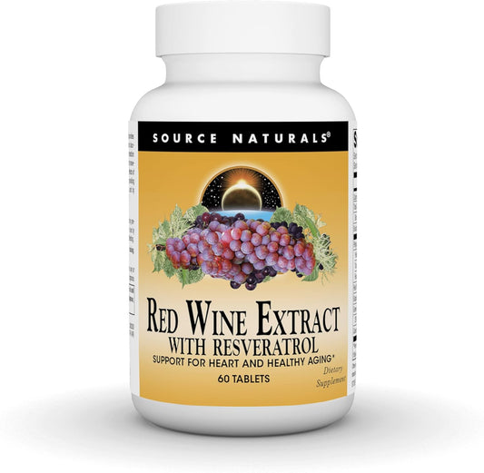 Red Wine Extract with Resveratrol for Healthy Aging Support - 60 Tablets by Source Naturals
