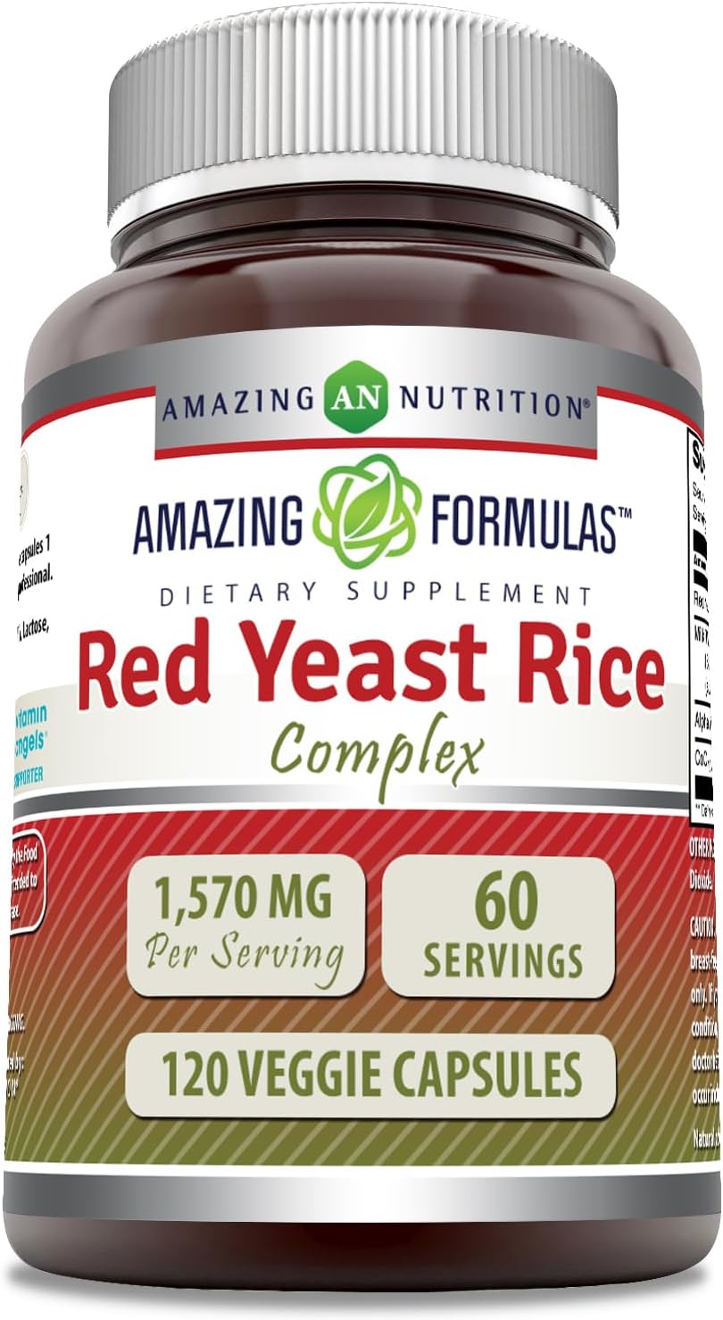 Red Yeast Rice Complex with Alpha Lipoic Acid, CoQ10, Milk Thistle Extract - 120 Veggie Capsules | Made in USA | High Potency 1570 Mg Per Serving