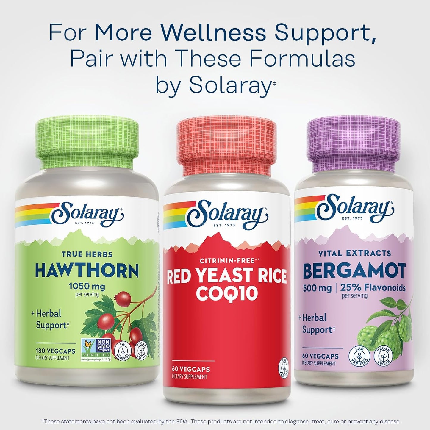 Red Yeast Rice Plus CoQ-10 & No-Flush Niacin B-3 for Heart Health, Non-Irradiated, Citrinin Free - 60 VegCaps, 60 Servings