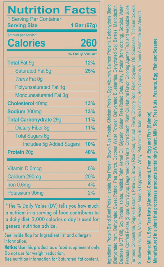 Redcon1 MRE Bar, Sprinkled Donut Flavor - 20g Whole Food Protein with MCT Oil - Easy to Digest Meal Replacement Bar - Delicious Anytime Protein Snack (4 Bars)