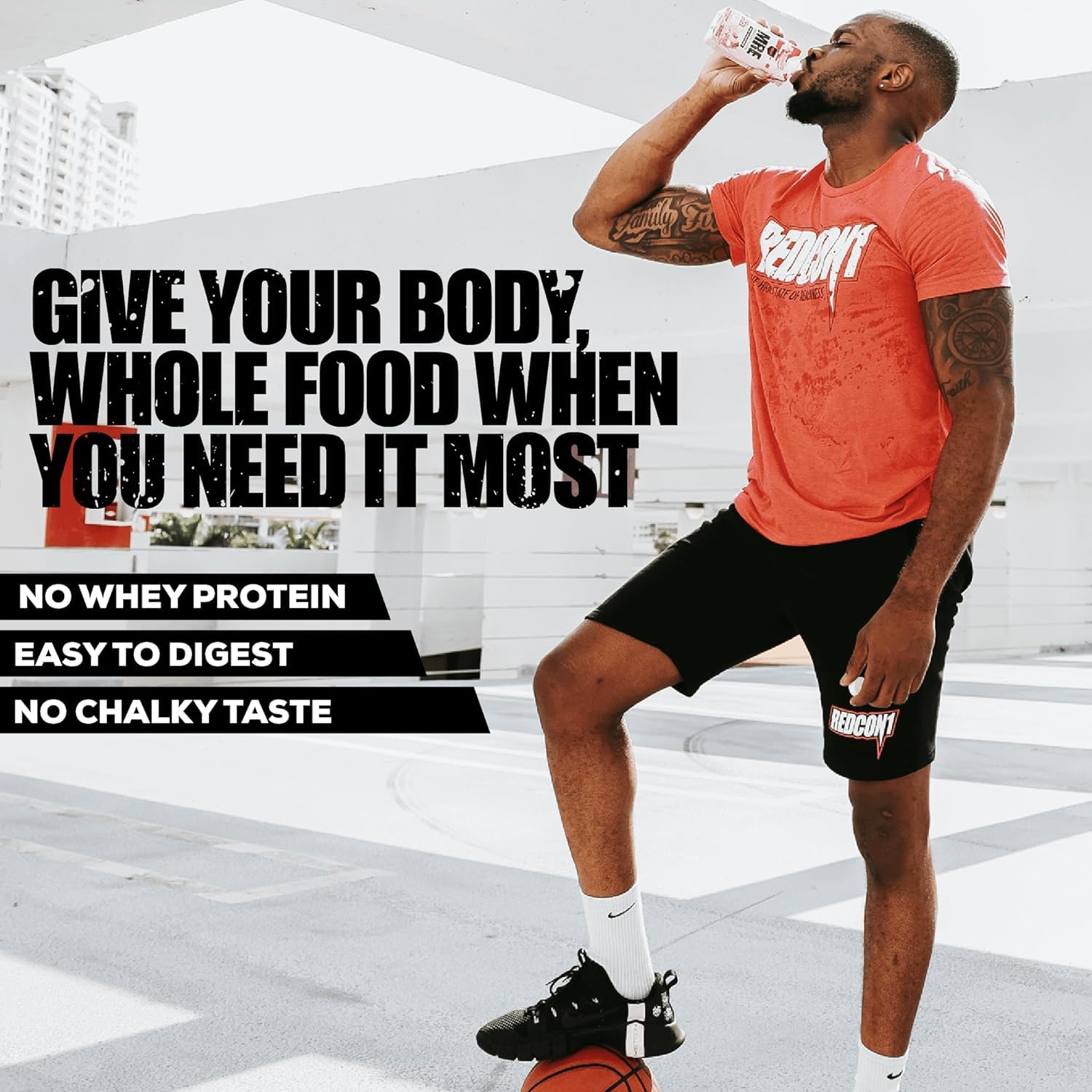 Redcon1 MRE Milk Chocolate Protein Shakes - 40g Real Whole Food Protein Blends, Lactose & Whey Free RTD, Keto-Friendly Nutritional Shake (12 Pack)