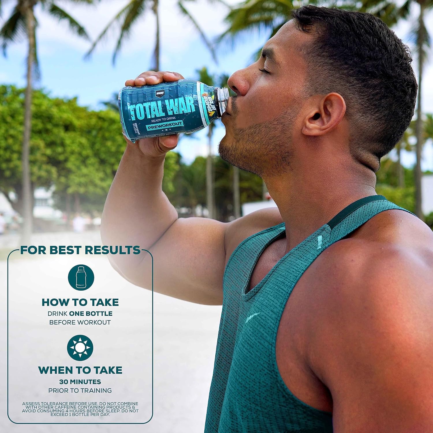 REDCON1 Total War RTD Preworkout, Pink Lemonade - 350mg Caffeine, Beta Alanine + Citrulline Malate - Keto Friendly Workout Drink - 12 Servings