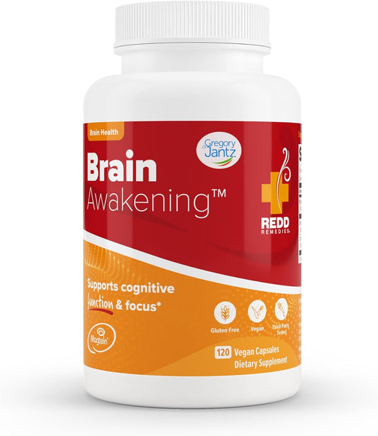Redd Remedies Brain Awakening Supplement - Cognitive Function Support, 120 Vegan Capsules
