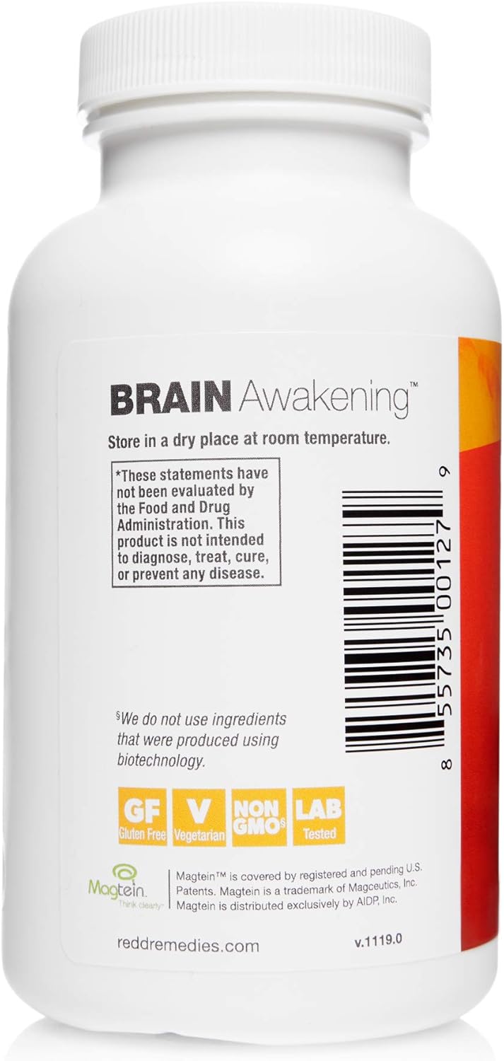 Redd Remedies Brain Awakening Supplement - Cognitive Function Support, 120 Vegan Capsules