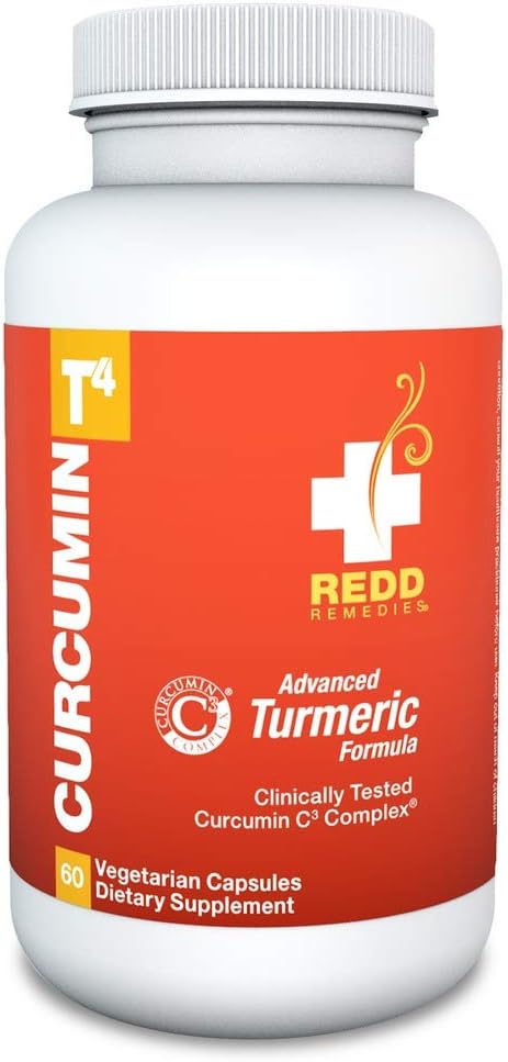 Redd Remedies Curcumin T4 Supplement - 60 Vegan Capsules, Advanced Turmeric Formula for Health