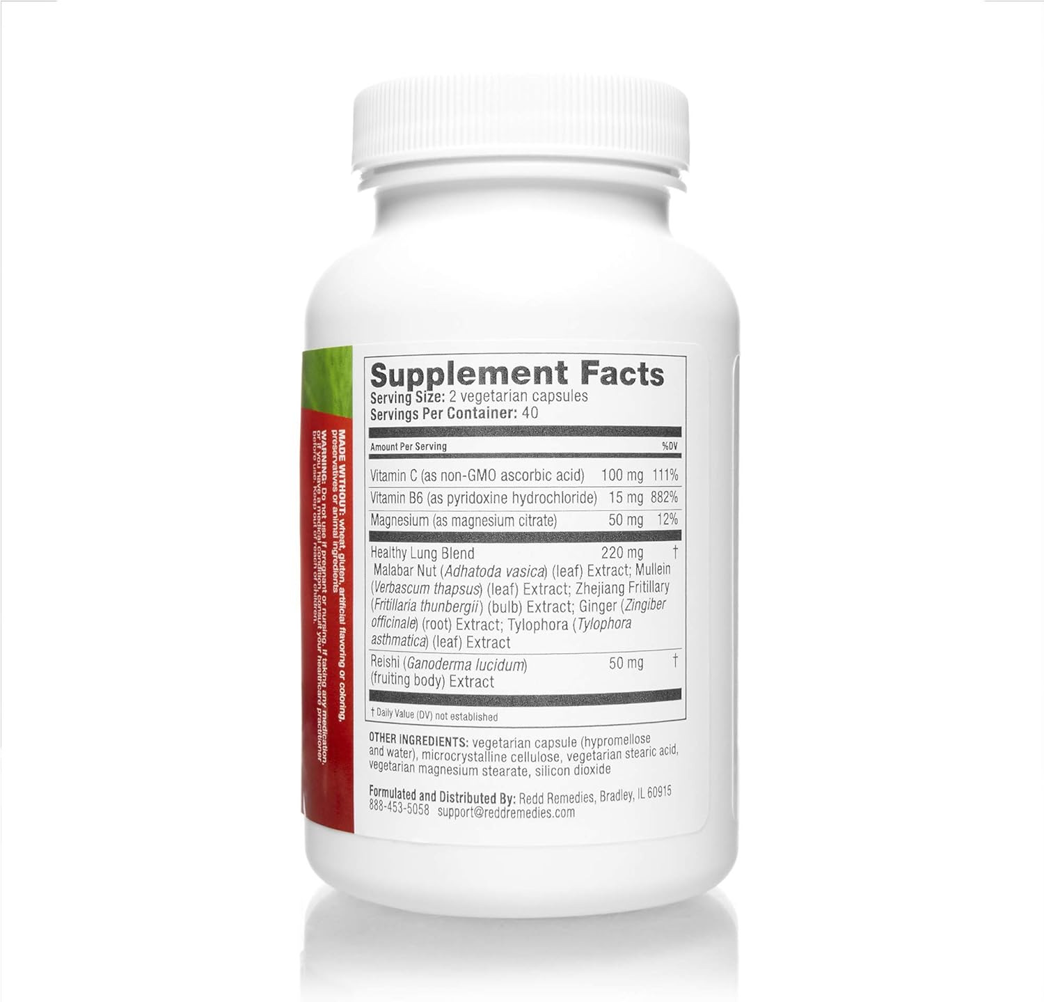 Redd Remedies Lung Care Supplement - 80 Capsules for Respiratory Health