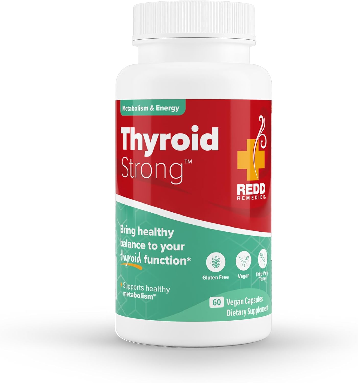 Redd Remedies Thyroid Strong Capsules - Promotes Healthy Thyroid Function & Balance (60 Vegan Capsules)