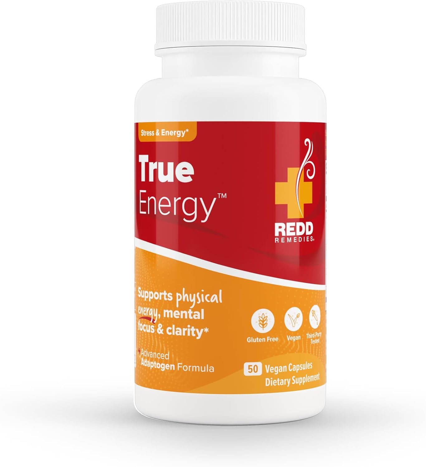 Redd Remedies True Energy Supplement - 50 Vegan Capsules for Energy Production and Stamina