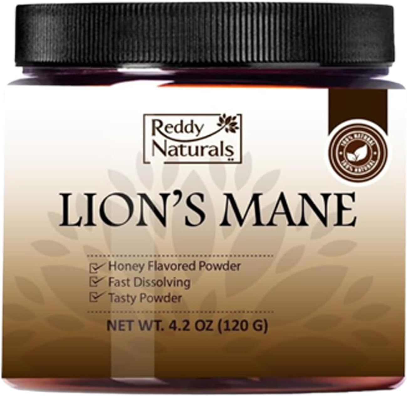 Reddy Naturals Aryana Lion’s Mane Powder with Beta Glucan & Acacia Gum - Cognitive and Immune Support - Sugar-Free Orange - 30 Servings