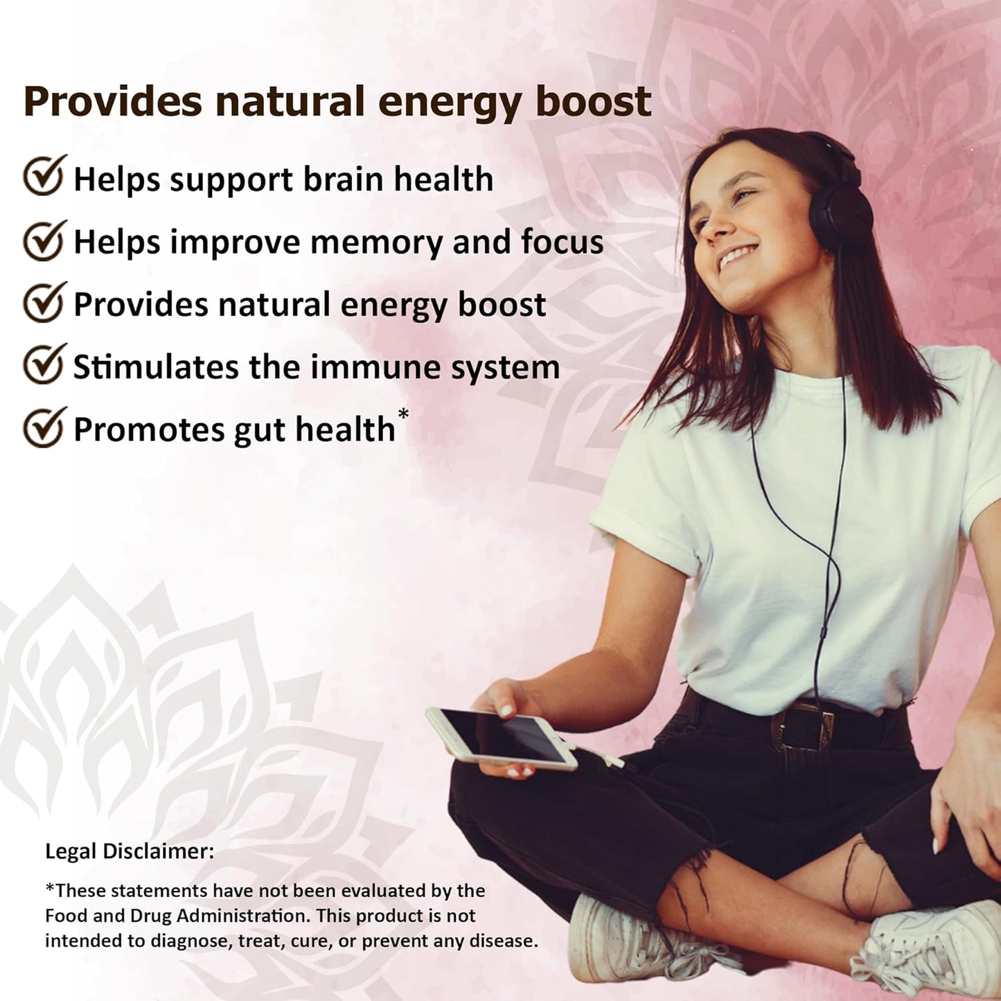 Reddy Naturals Aryana Lion’s Mane Powder with Beta Glucan & Acacia Gum - Cognitive and Immune Support - Sugar-Free Orange - 30 Servings