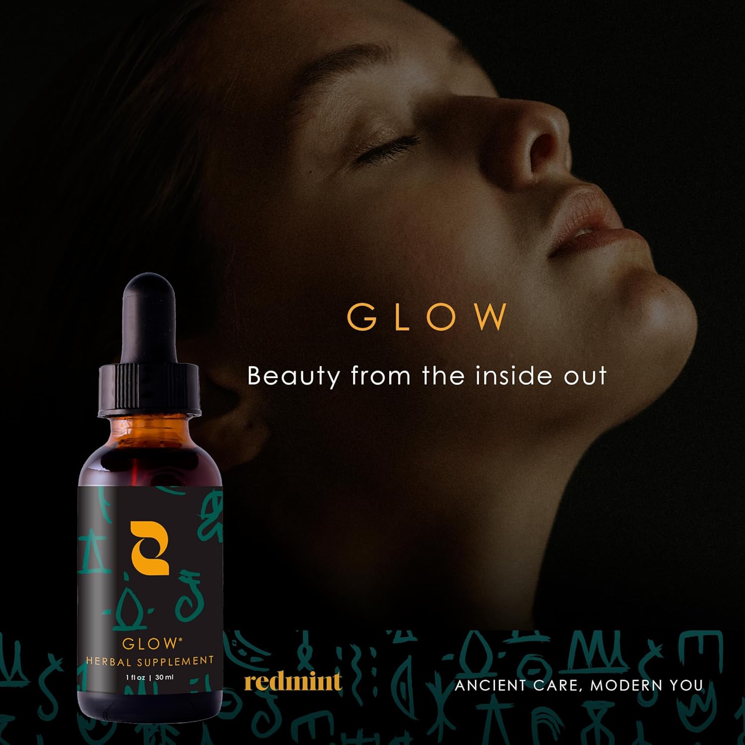 Redmint Herbal Tincture Glow - Ancient TCM Wisdom for Natural Radiance - 30 ml Bottle