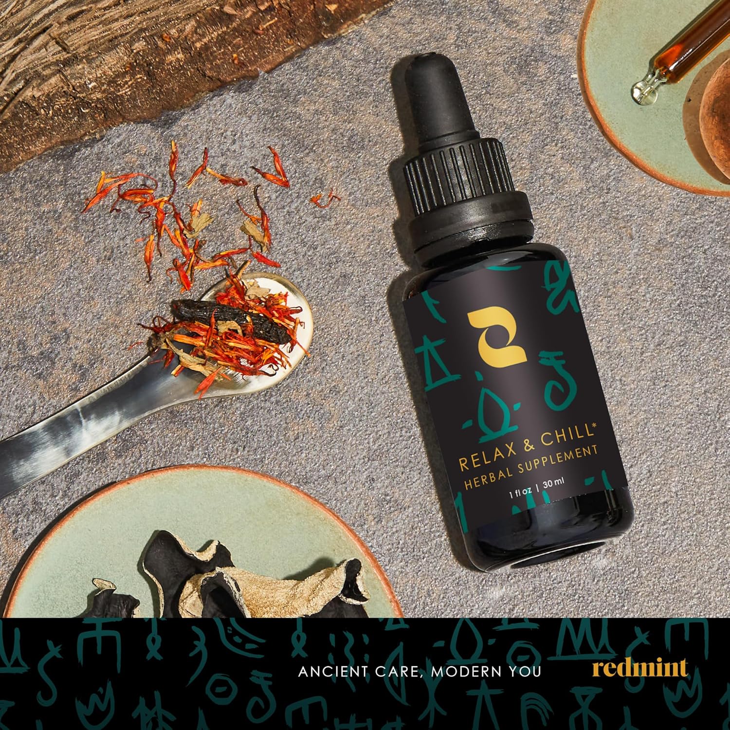 Redmint Relax & Chill Herbal Tincture - Natural Mood Support Supplement - Promotes Calmness - 30 ml