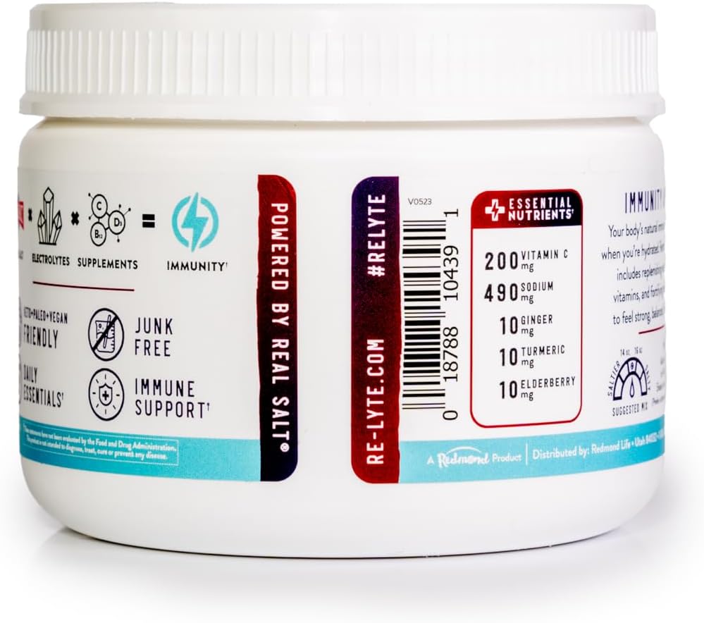 REDMOND Re-Lyte Immunity Multivitamin Mix with BlackBerry Flavor - Boost Your Health and Wellness