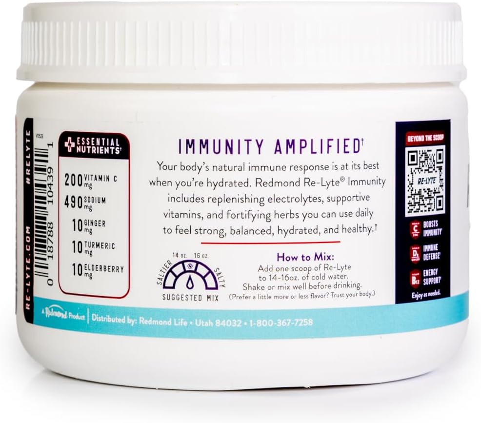 REDMOND Re-Lyte Immunity Multivitamin Mix with BlackBerry Flavor - Boost Your Health and Wellness