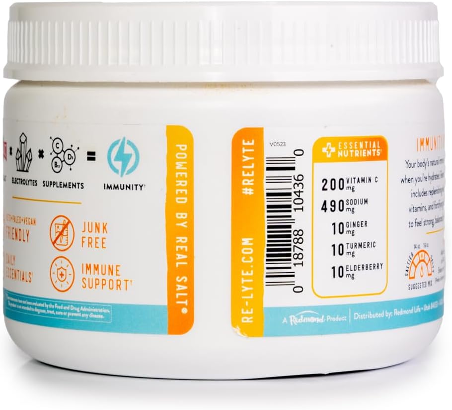 REDMOND Re-Lyte Immunity Pineapple Orange Multivitamin Supplement Mix - Boost Your Health and Wellness