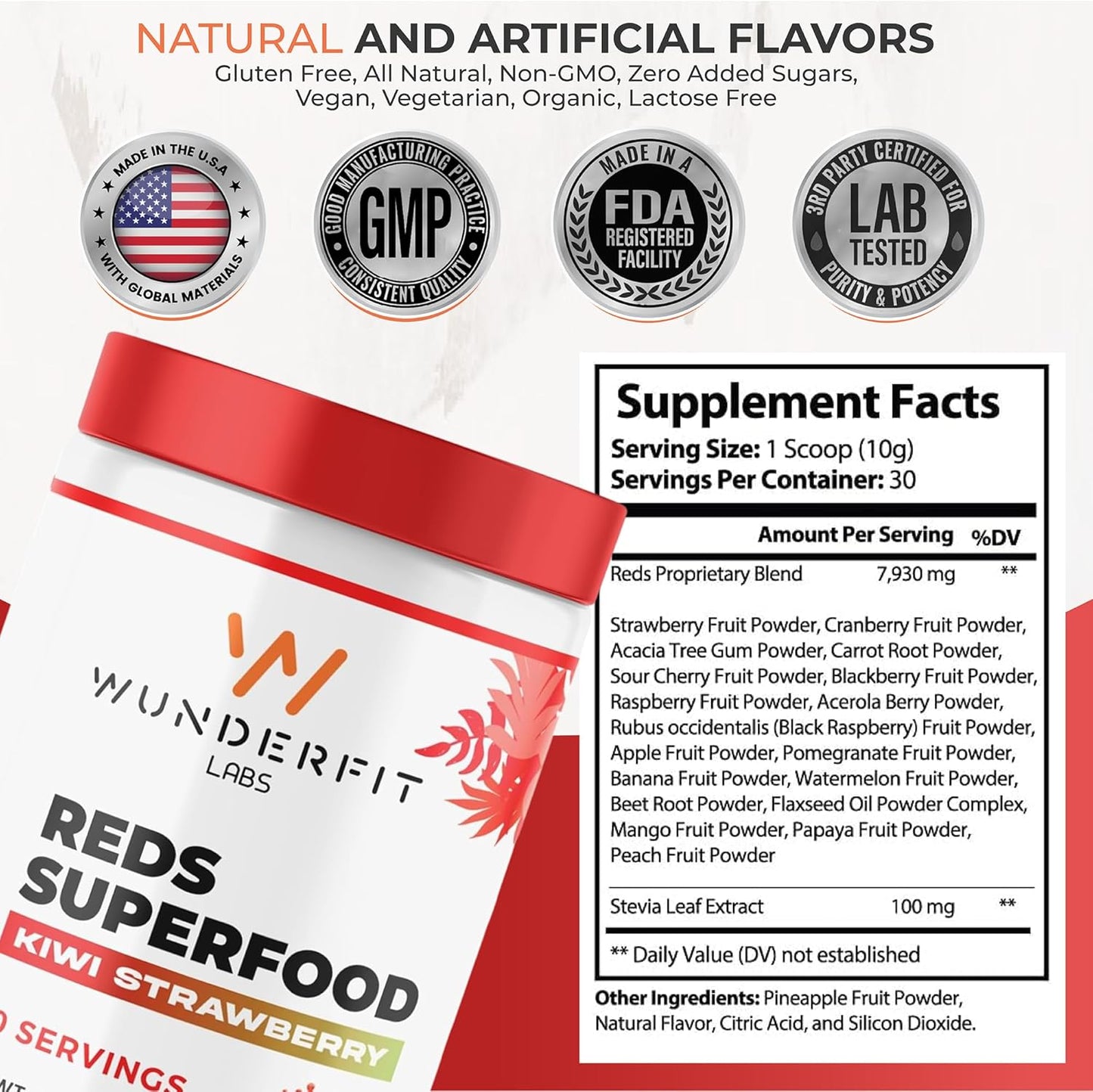 Reds Superfood by Wunderfit Labs: Boost Energy and Immunity with Organic Ingredients for Vibrant Health
