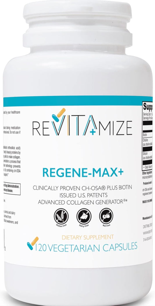 Regene-MAX+ Biotin Supplement for Hair, Skin, and Nails. Enhance Collagen Production, Reduce Fine Lines and Wrinkles