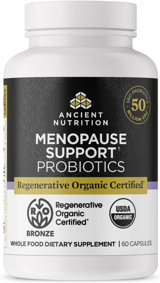 Regenerative Organic Certified Probiotics for Menopause & Digestion, 50 Billion CFUs, 60 Count