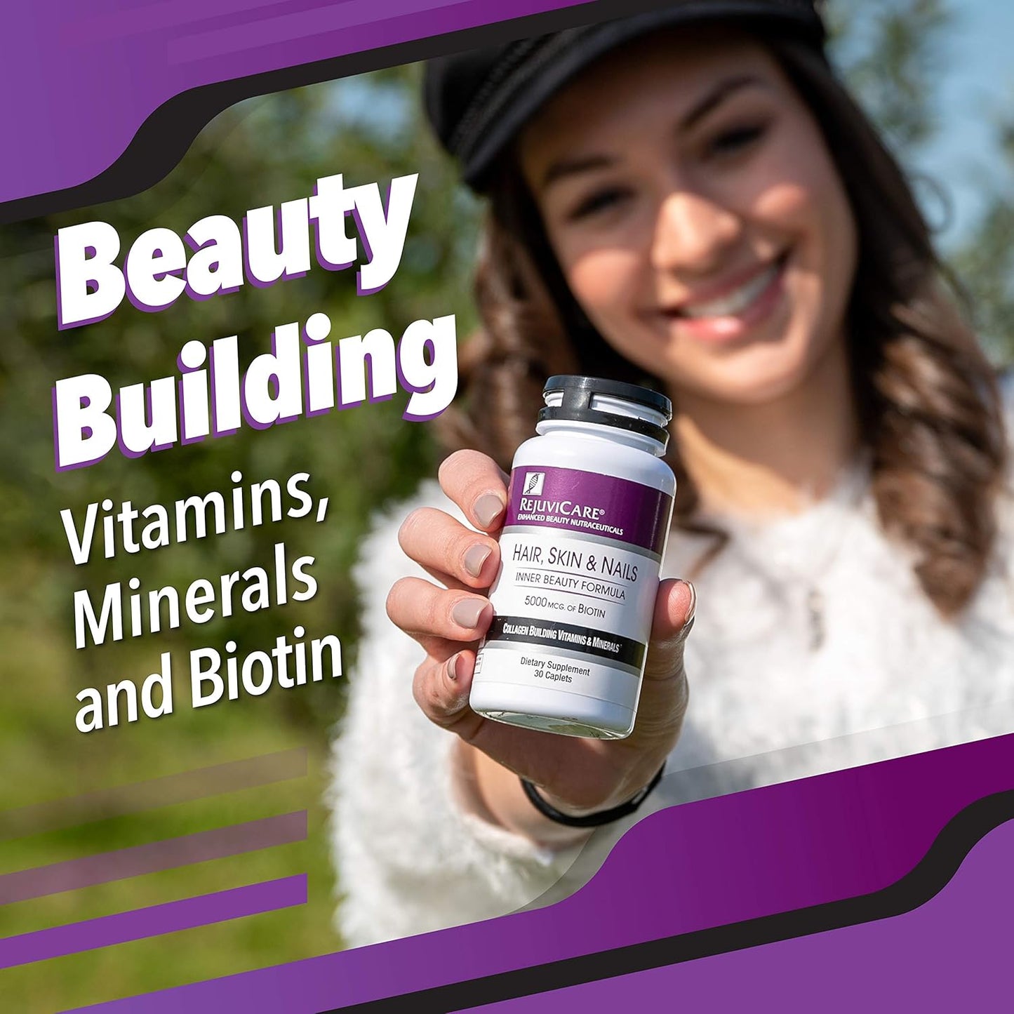 Rejuvicare Beauty Formula with Biotin, Collagen, and Minerals for Hair, Skin & Nails - 30 Servings