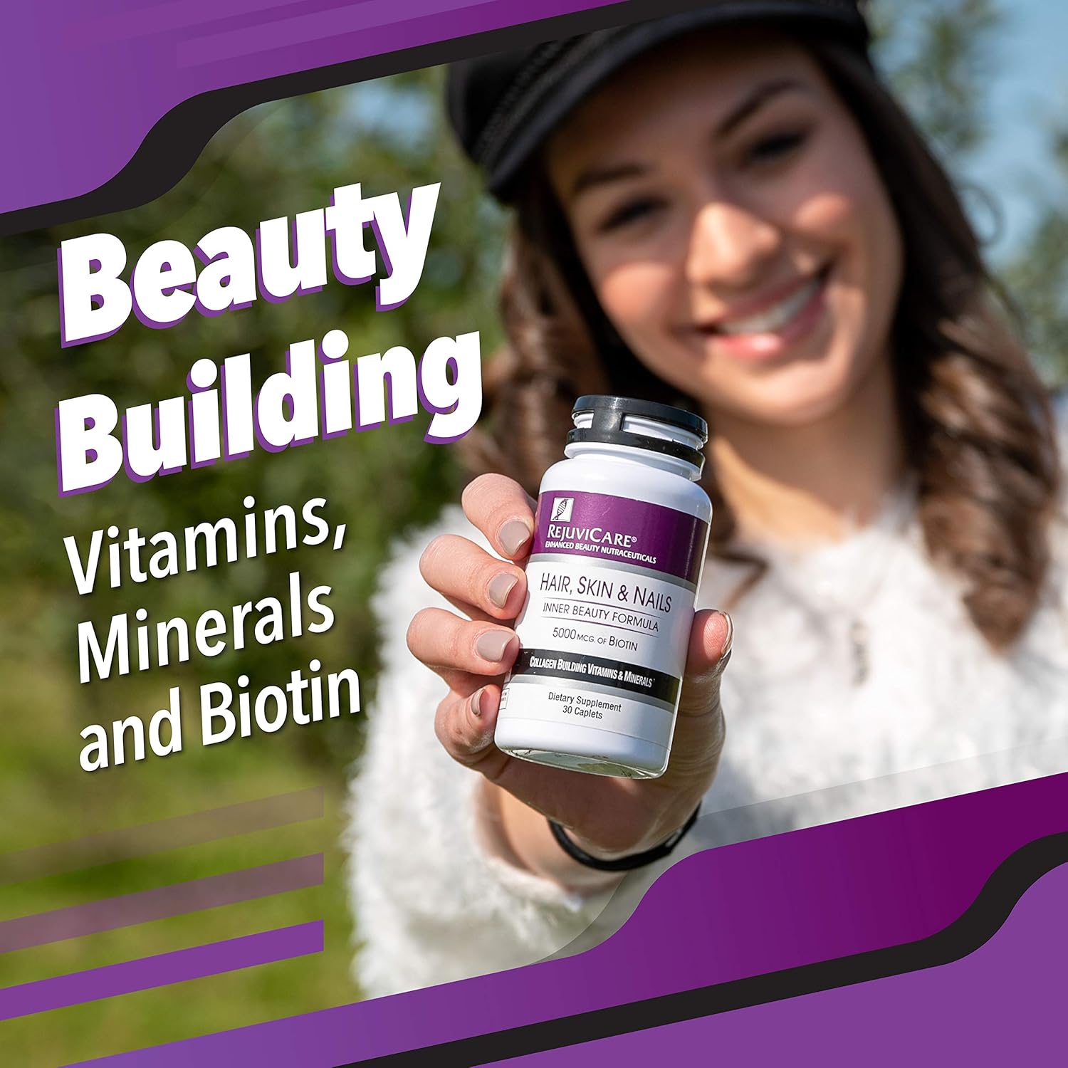 Rejuvicare Beauty Formula with Biotin, Collagen, and Minerals for Hair, Skin & Nails - 30 Servings