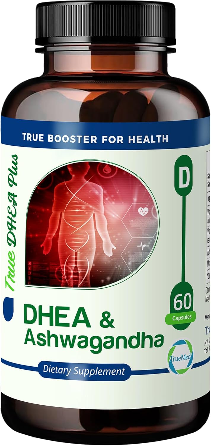 Relaxation & Energy Support: DHEA & Ashwagandha Supplement 385mg Formula with Vitamin C & B6 - 60 Capsules