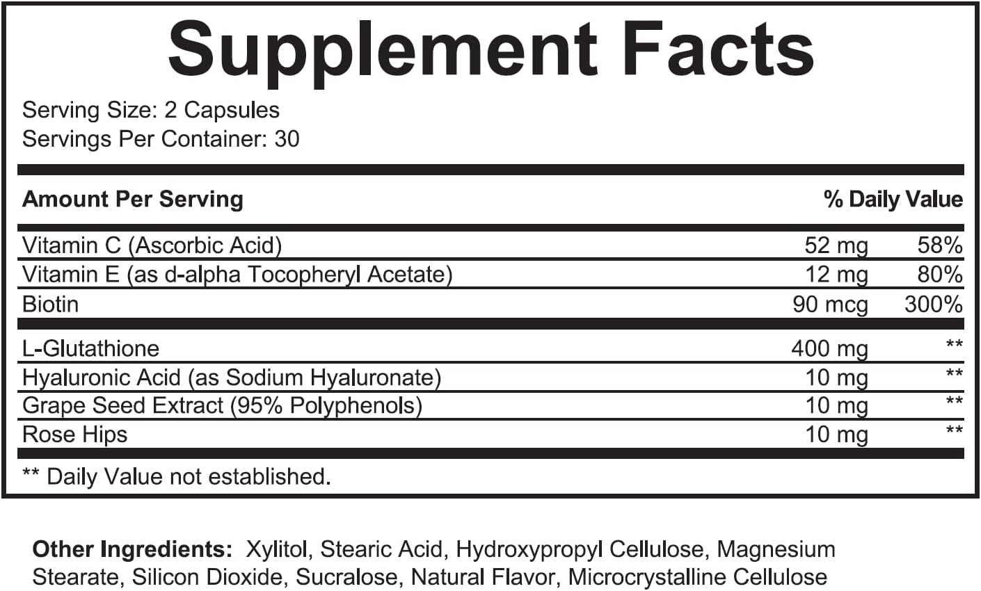 Relumins Gluta 500 Chewable Sublime Wall Complex with Hyaluronic Acid, Vitamin C, Biotin - Fruit Punch Flavor - 60 Count