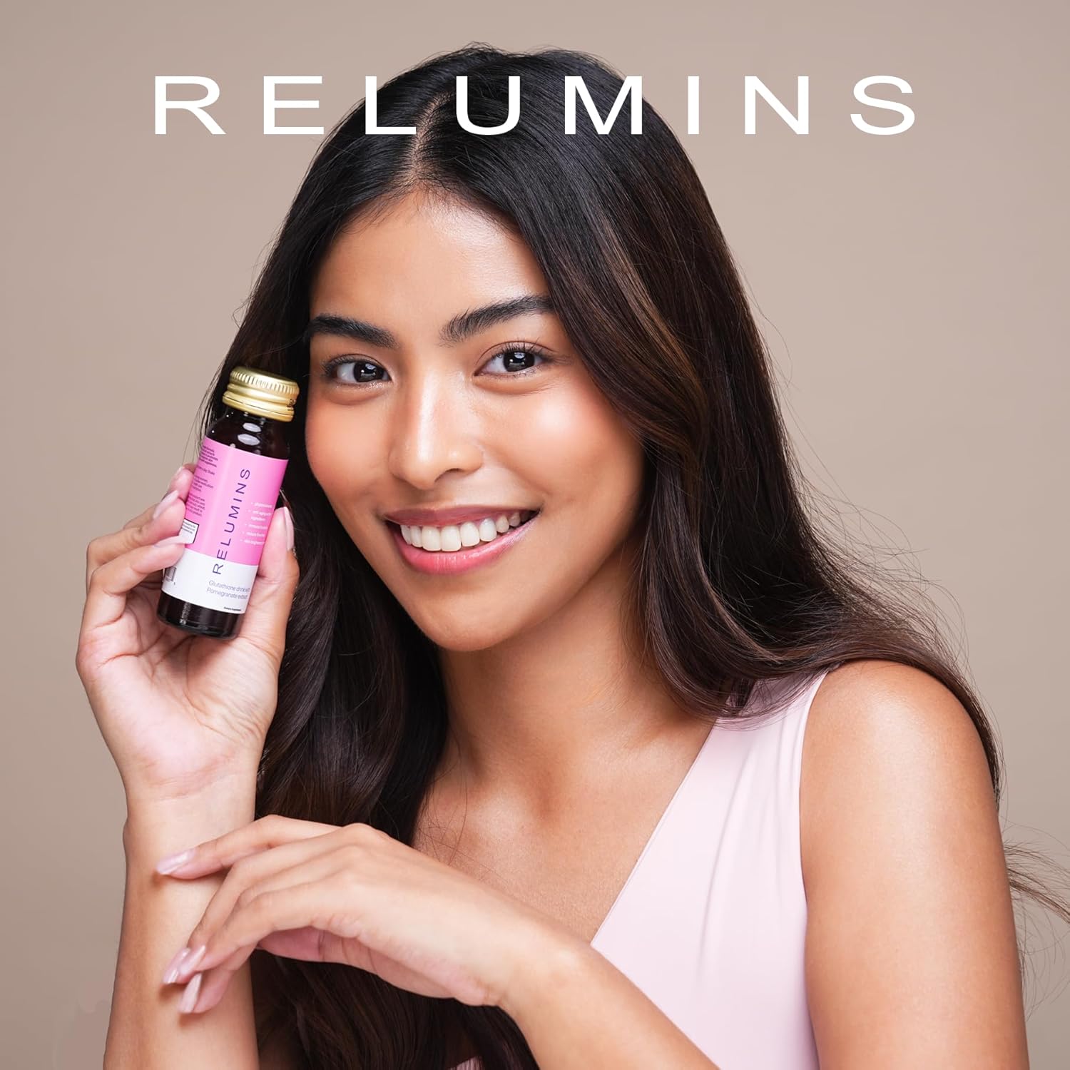 Relumins Glutathione Drink Pomegranate Flavor - Enhances Skin Brightness, Collagen Production, and Moisture - 20 Bottles x 50mL Gluta Shot