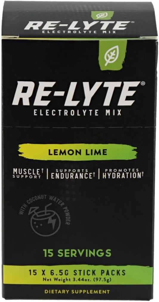 Relyte Electrolyte Drink Mix Lemon Lime - 15 Packets, 3.44 oz for Hydration & Recovery