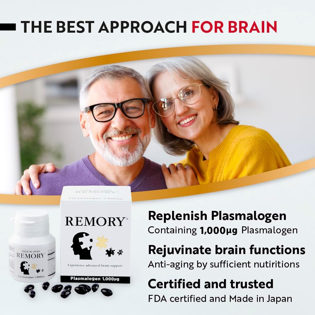 REMORY Plasmalogen Sea Squirt Supplement for Brain Health - 30 Day Supply