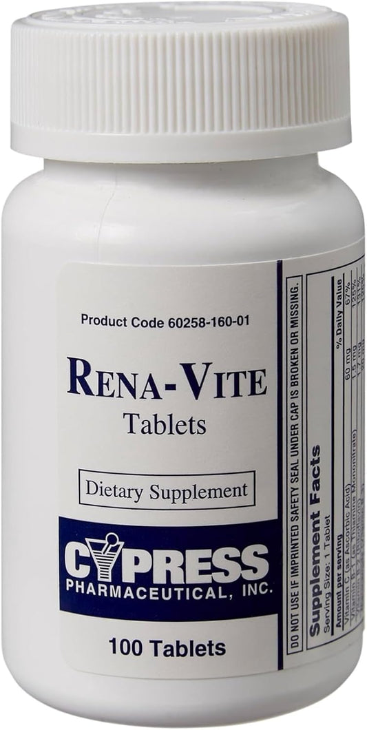 Rena-Vite Tablets by Cypress Pharmaceutical - 100 Tablets Per Bottle (Pack of 3)