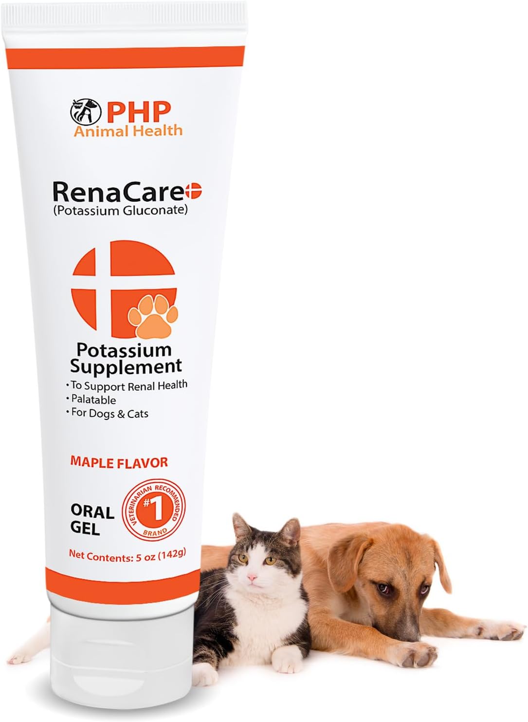 Renal K Potassium Supplement Gel for Dogs and Cats - Maple Flavor - 5 oz - Made in USA