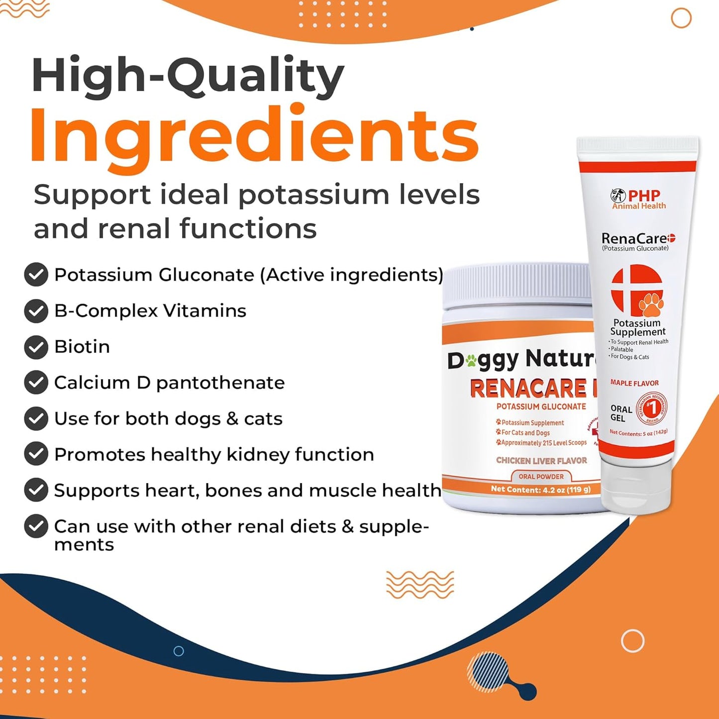 Renal K Potassium Supplement Gel for Dogs and Cats - Maple Flavor - 5 oz - Made in USA