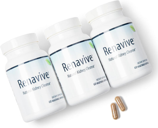 Renavive Natural Kidney Stone Cleanse: Protect & Support Kidney Health with Chanca Piedra, Celery & More - 180 Capsules