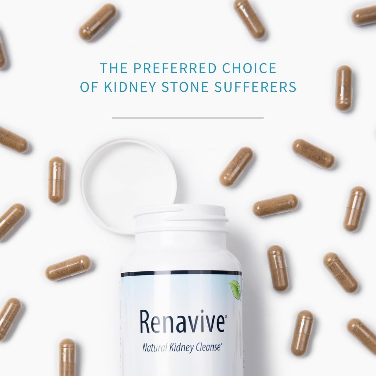 Renavive Natural Kidney Stone Cleanse: Protect & Support Kidney Health with Chanca Piedra, Celery & More - 180 Capsules