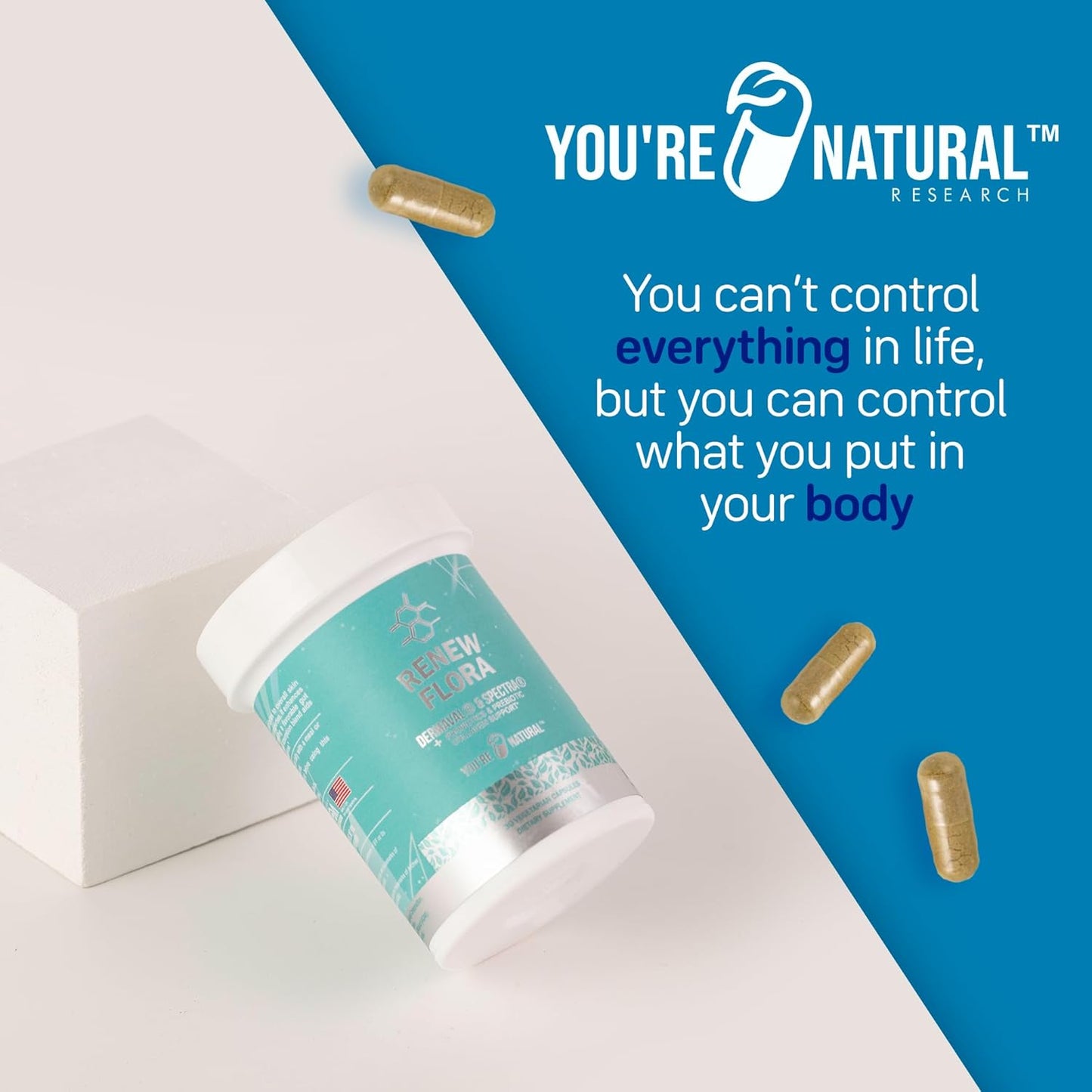 Renew Flora Advanced Collagen & Skin Support with Antioxidants, Digestive Enzymes, and Probiotics - 30 Day Supply