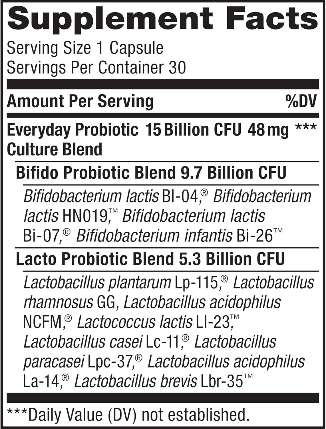 Renew Life Everyday Probiotic Capsules for Urinary, Digestive, and Immune Health - 30 Count, 15 Billion CFU, L. Rhamnosus GG, Dairy, Soy, Gluten-Free