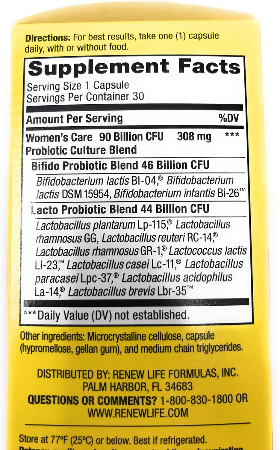 Renew Life Women's Ultimate Flora Probiotic 90 Billion CFU - 30 Capsules
