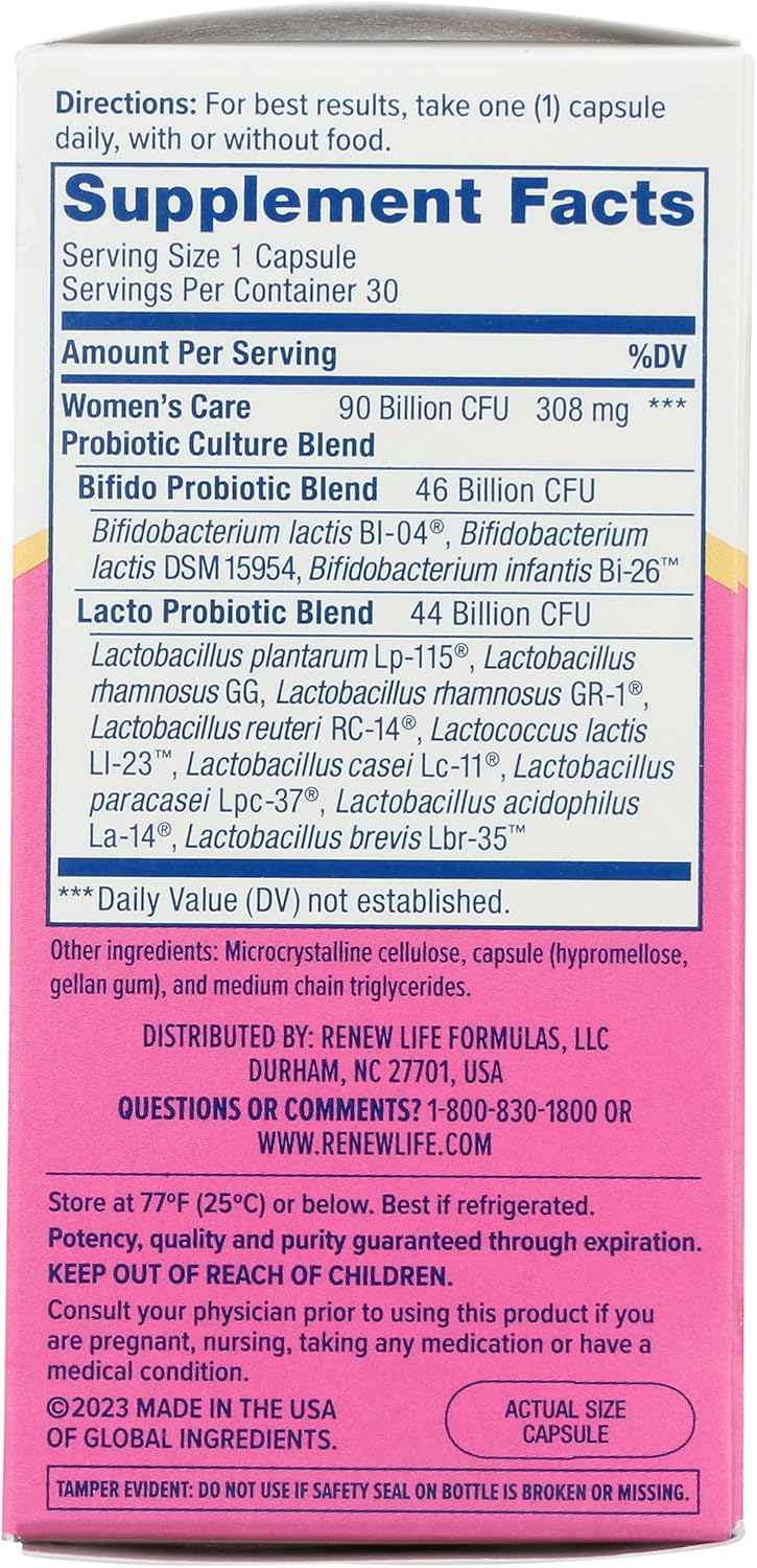 Renew Life Women's Ultimate Flora Probiotic 90 Billion CFU - 30 Capsules