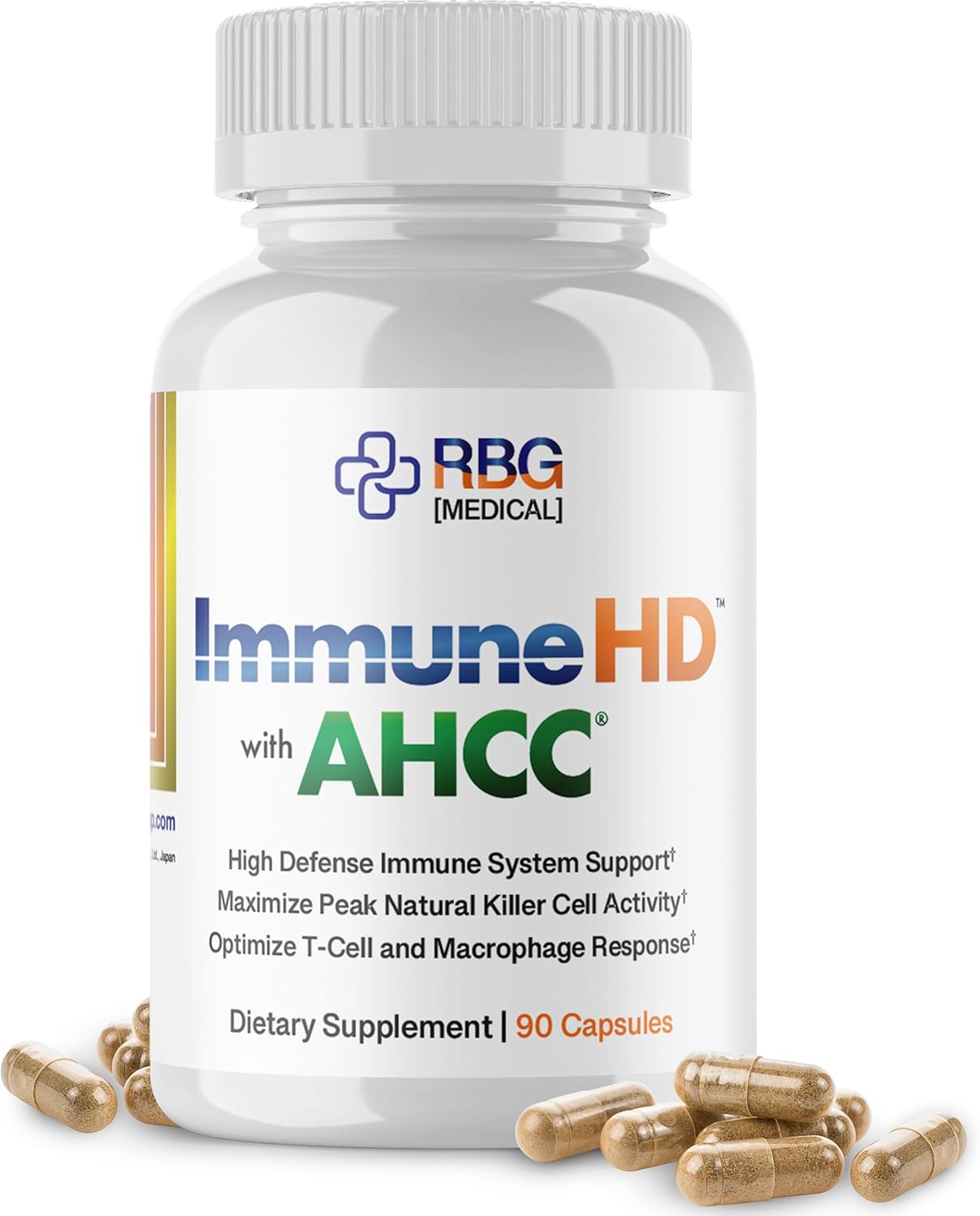 Research Biotech Group Immune-HD Supplement with AHCC Mushroom Extract for Immune Support, Natural Killer Cell Activity, Liver Function - 90 Capsules