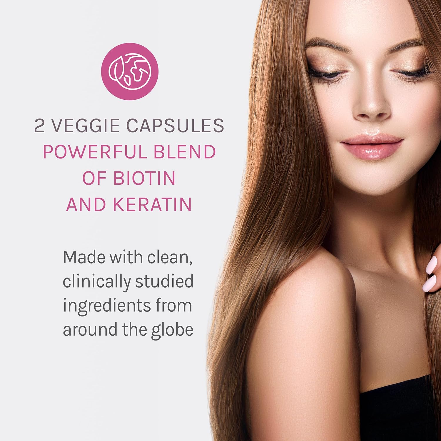Reserveage Nutrition Reserveage Keratin Hair Booster with Biotin - Keratin Supplement with Biotin & Resveratrol - Supports Hair Growth & Nail Health - 60 Capsules