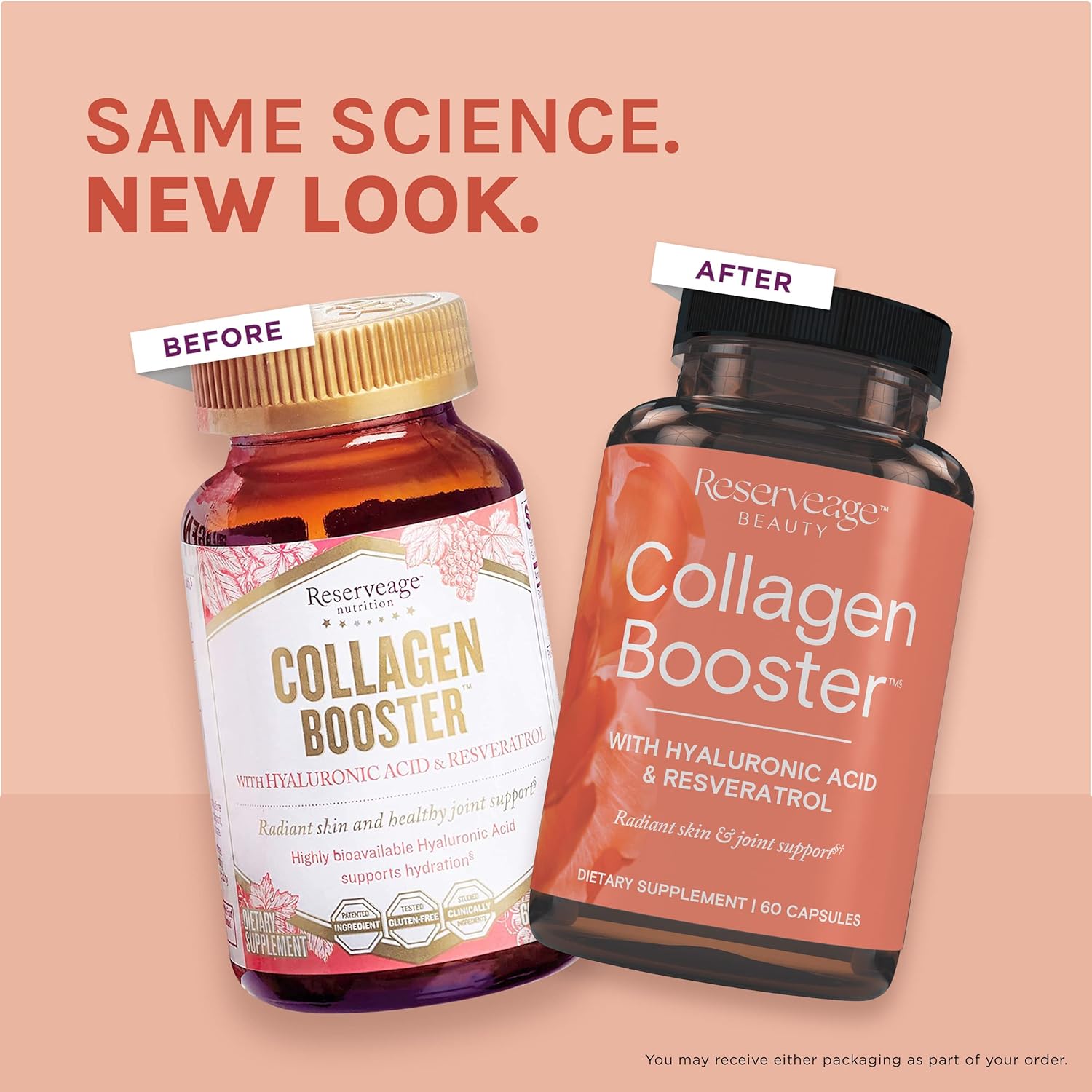 Reserveage Nutrition Ultra Collagen and Keratin Booster Capsules with Dermaval, Biotin, and Resveratrol for Hair and Skin Support - 60 Collagen, 60 Keratin Capsules