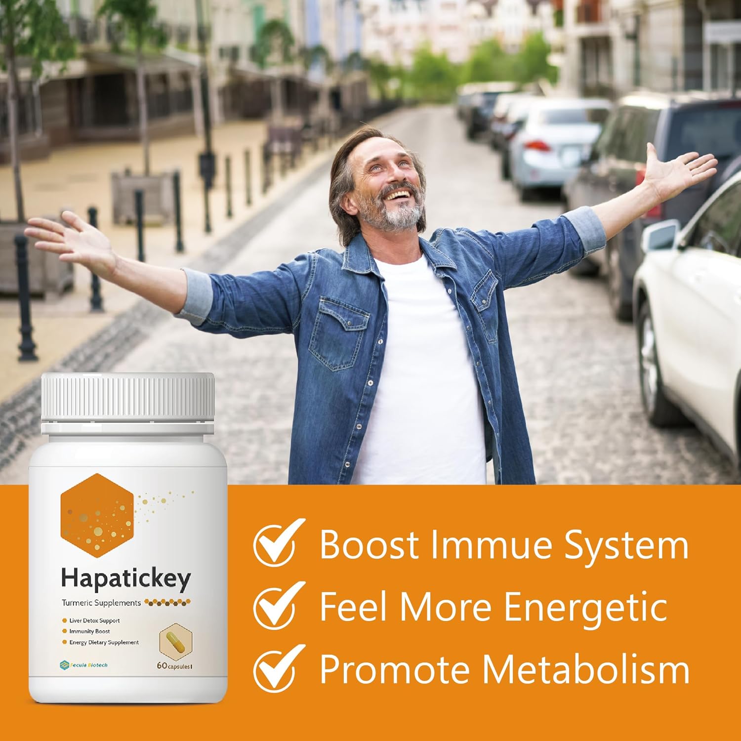 Resistant Starch Turmeric Curcumin Supplements for Energy and Immunity - Liver Detox Support - 60 Capsules