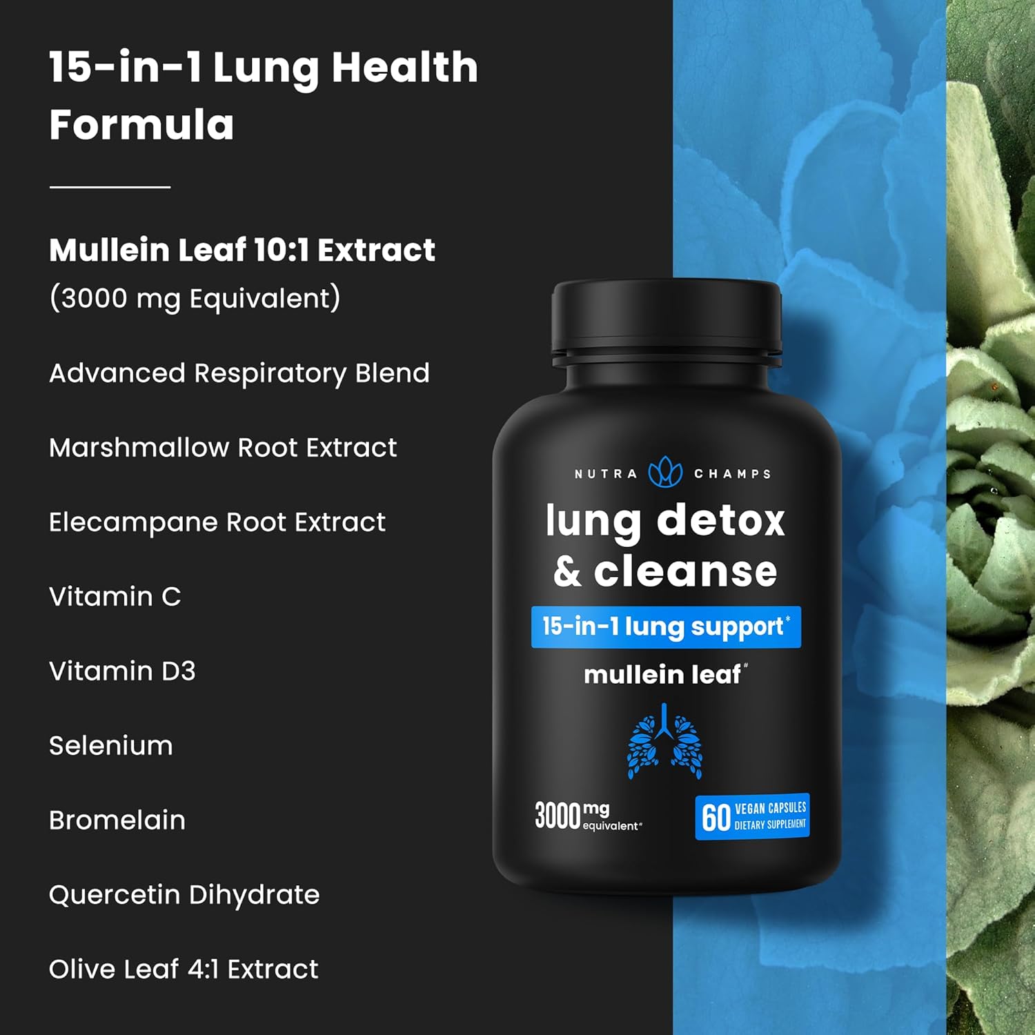 Respiratory and Metabolic Support Combo: Lung Cleanse with Berberine by NutraChamps
