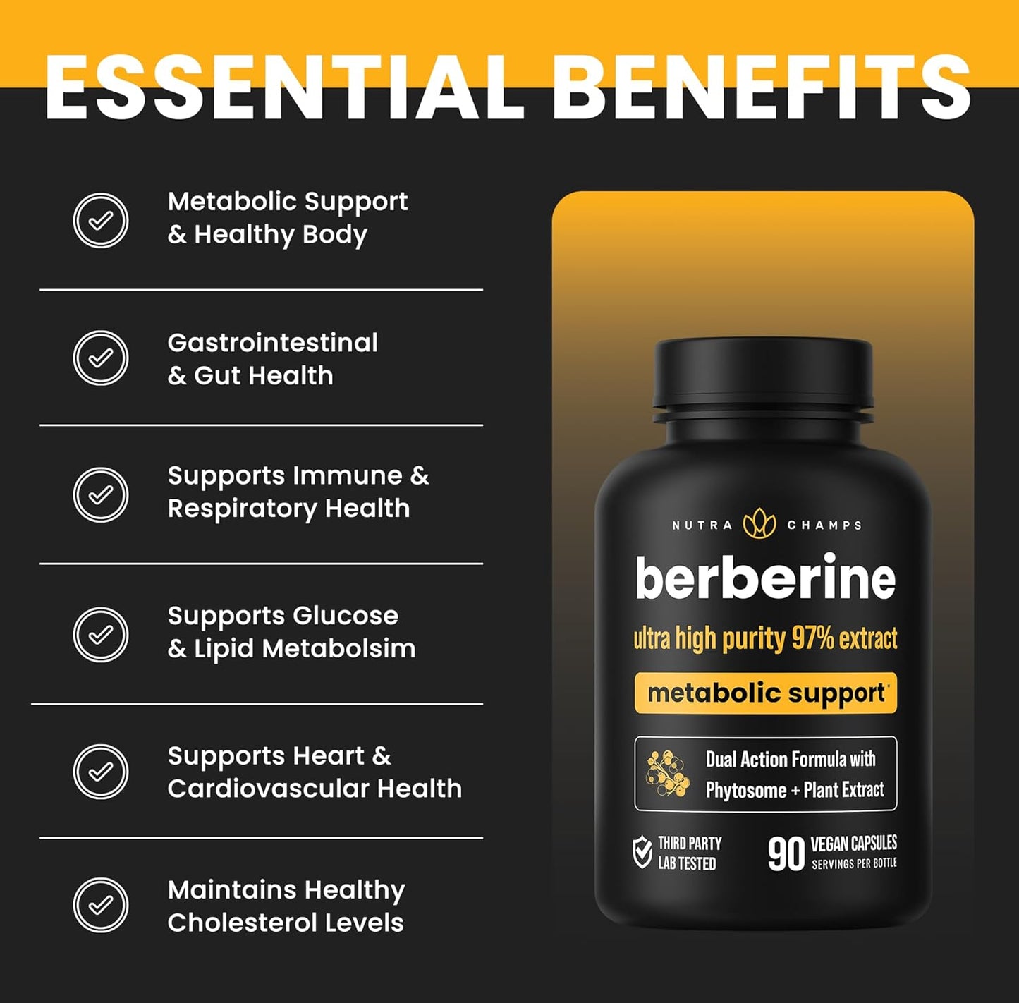 Respiratory and Metabolic Support Combo: Lung Cleanse with Berberine by NutraChamps