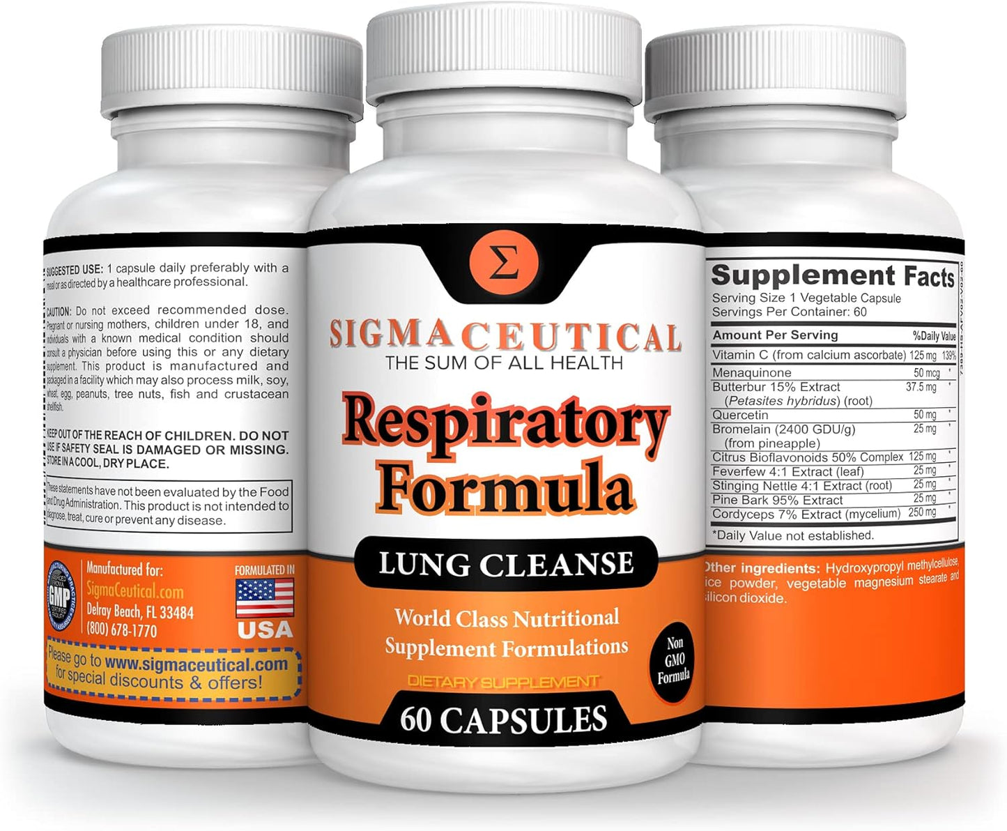 Respiratory Formula for Smokers - Lung Cleanse for Healthy Breathing - Detox Supplement for Lung Health - 60 Capsules