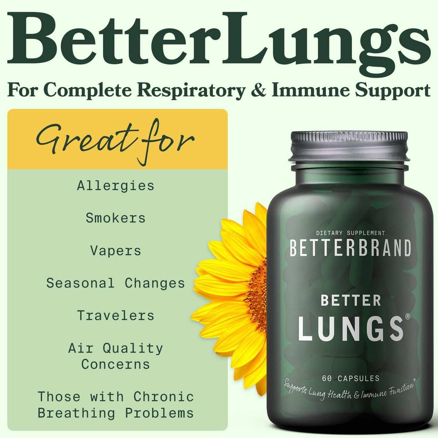 Respiratory Health & Gut Support Bundle - Betterbrand Lung Supplements & Mushroom Gummies for Daily Wellness