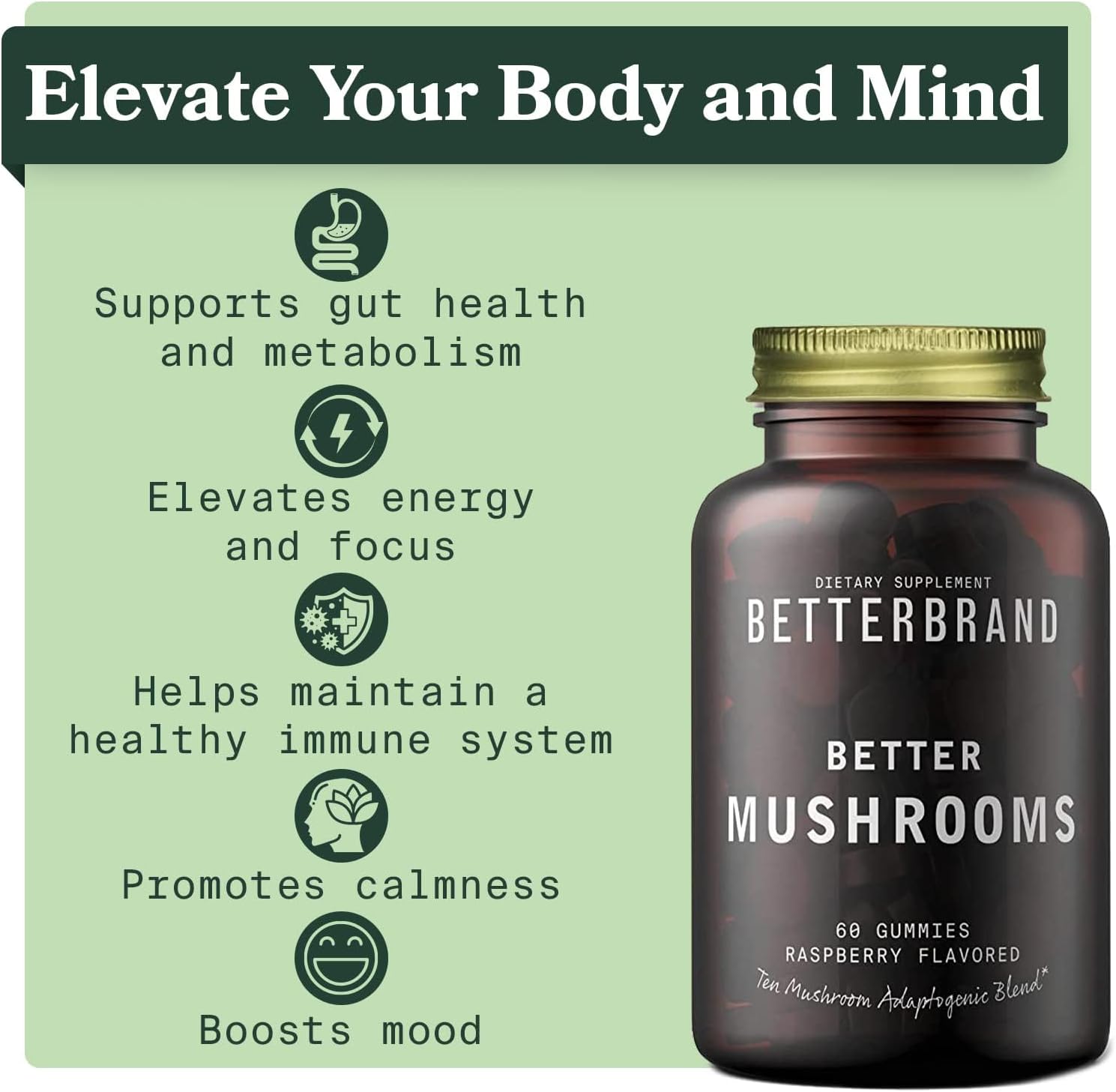 Respiratory Health & Gut Support Bundle - Betterbrand Lung Supplements & Mushroom Gummies for Daily Wellness