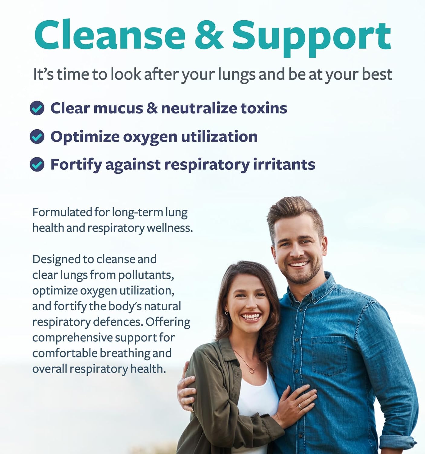 Respiratory Lung Health Supplement - Clear Airways and Lung Detox Support - Vegan Herbal Formula for Healthy Lungs (6 Months)